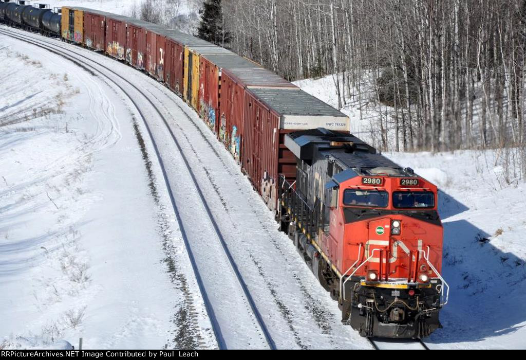 Eastbound manifest comes the hill